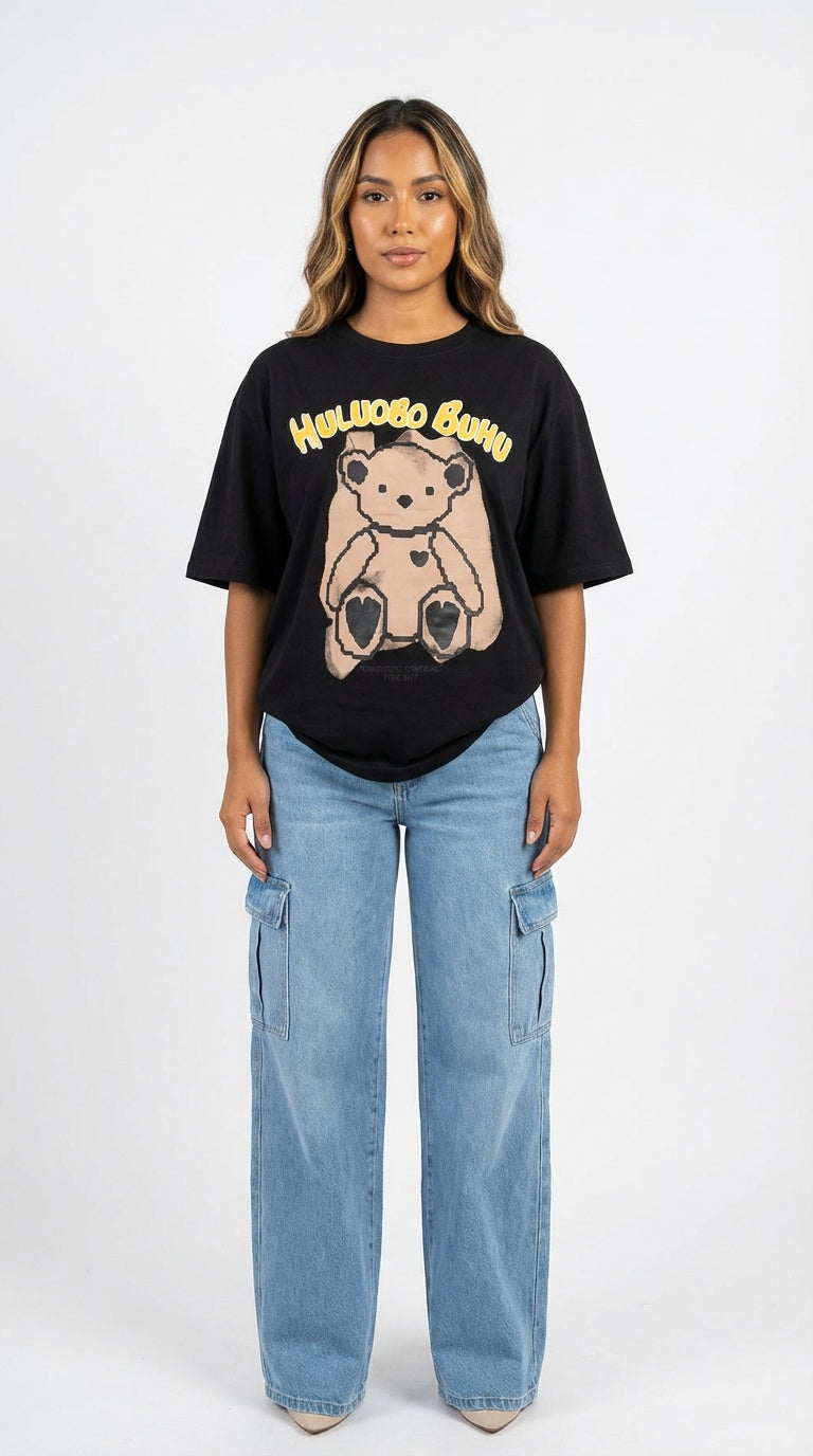 Camiseta negra estampada / L17A