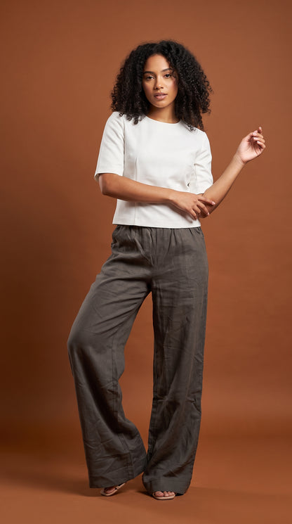 Pantalón palazzo gris oscuro / ANE1001-18