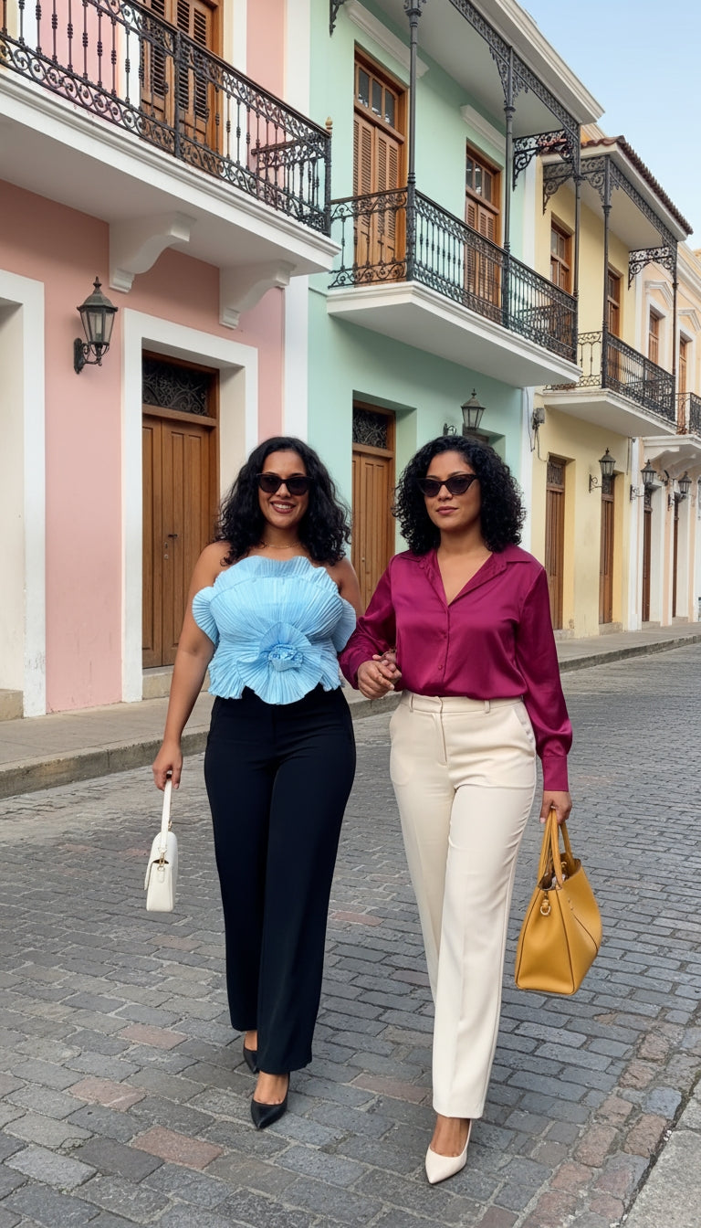 Blusa azul con flor grande decorativa SH34 Betzy