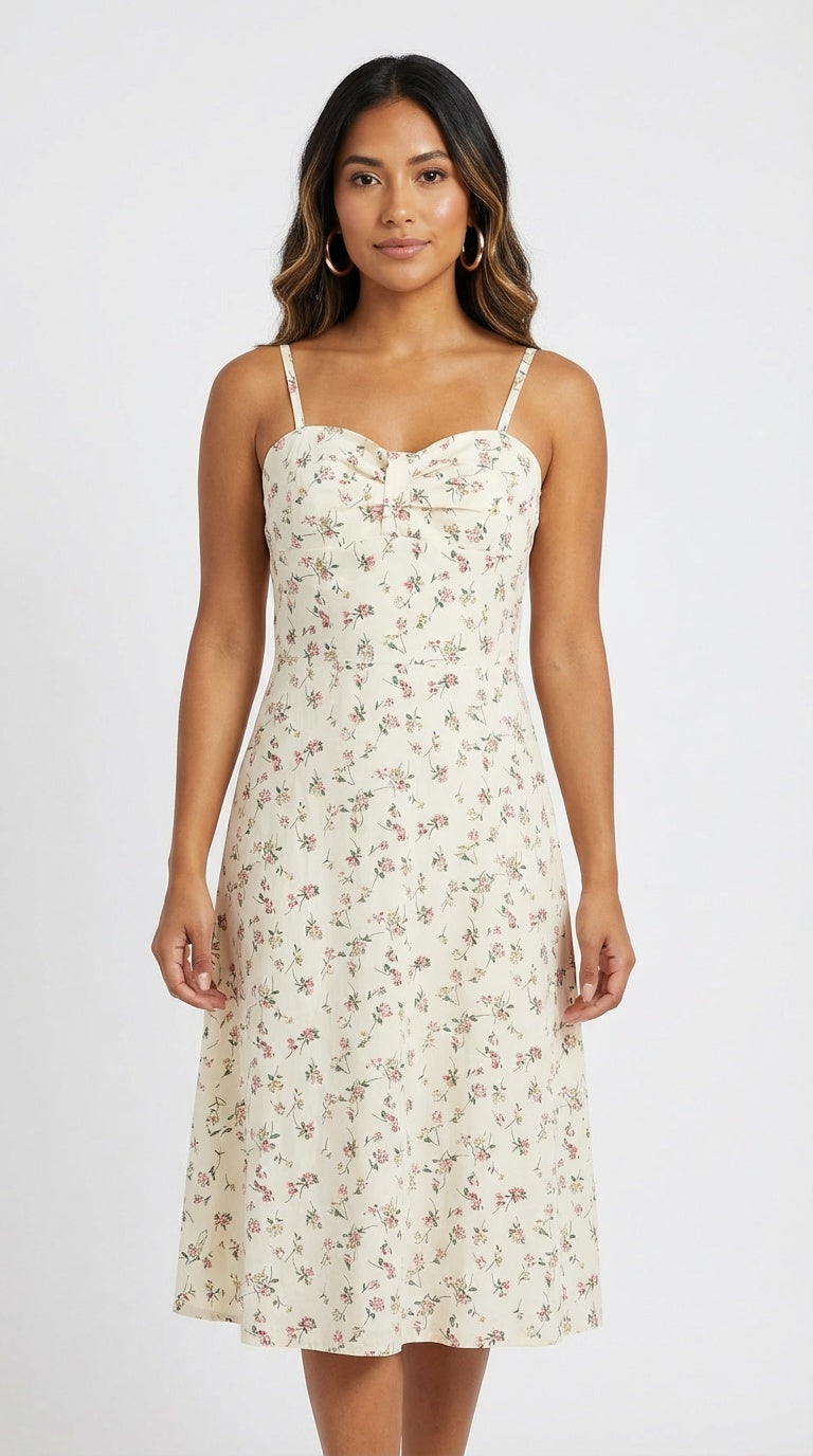 Vestido midi floral claro / L31A