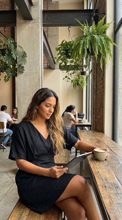 Vestido largo con escote en V /SH06