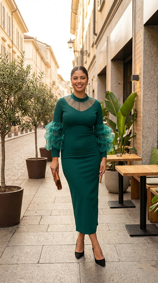 Vestido verde largo / AO160