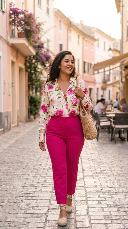 Outfits Crema y Fucsia / CAS131