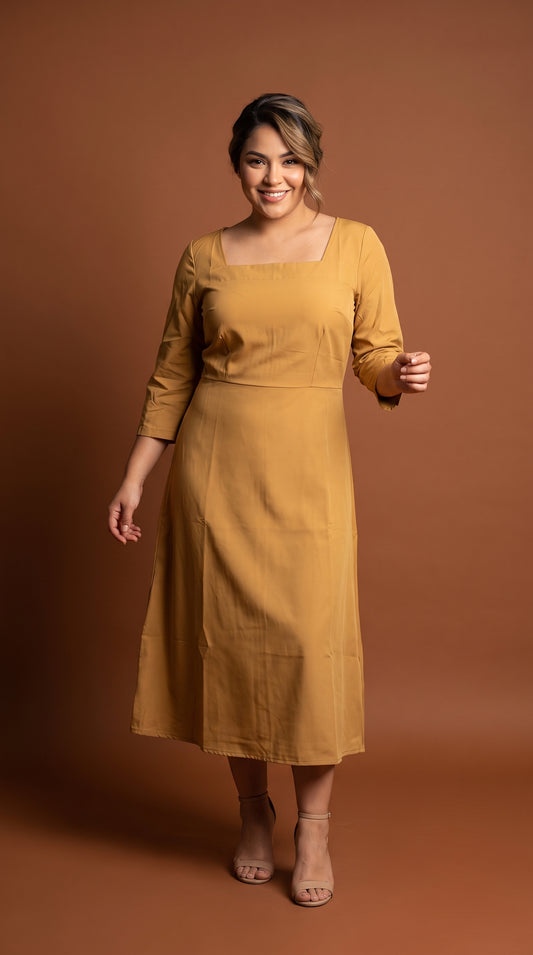 Vestido Midi Camel / L59A