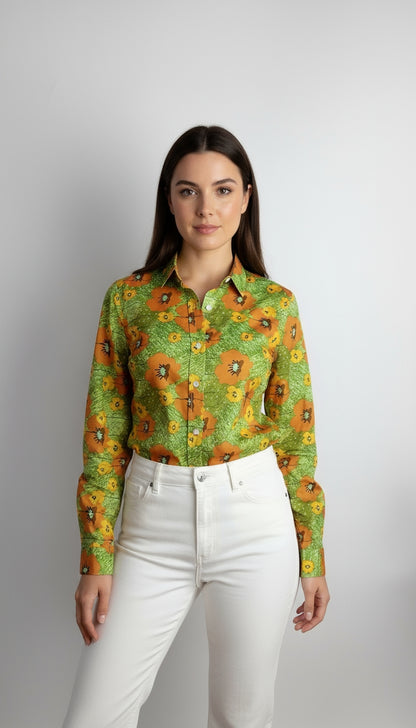 Blusa floral verde / ANB01