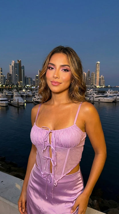 Conjunto strapless con amarre D&M / V448