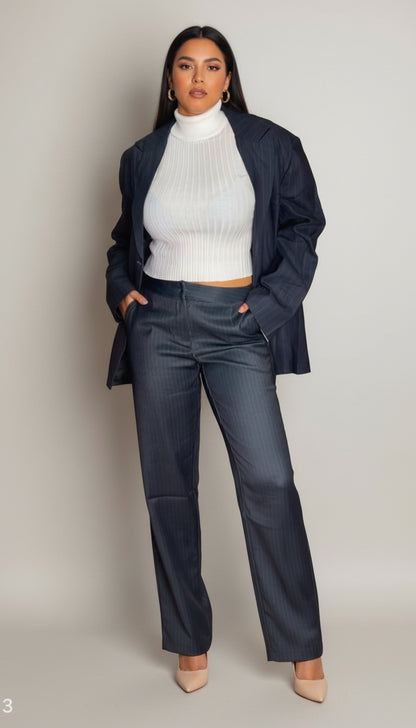 Blusa blanca cuello alto / ANB31