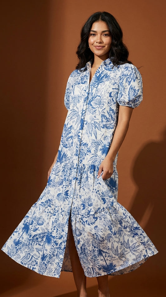 Vestido Azul Floral / SH104