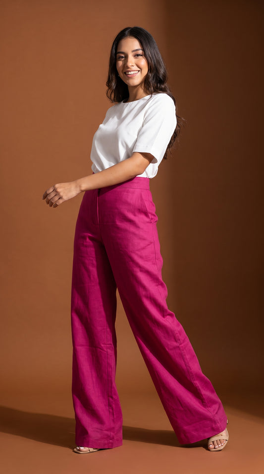 Pantalón palazzo fucsia / ANE1001-6