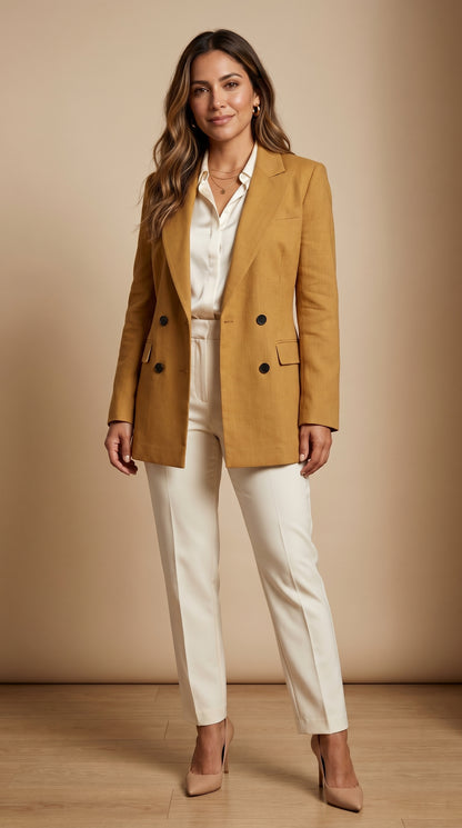 Blazer Camel Elegante Moderno / ANBL2634