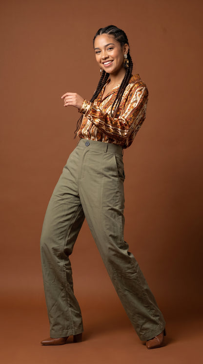 Pantalón verde oliva casual / ANE1001-23