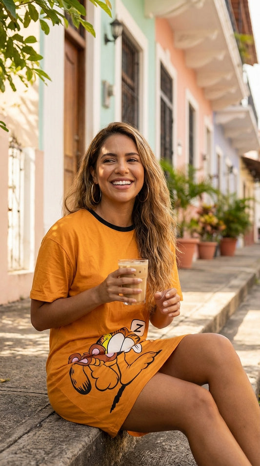 Vestido camiseta gráfico casual / ANV49