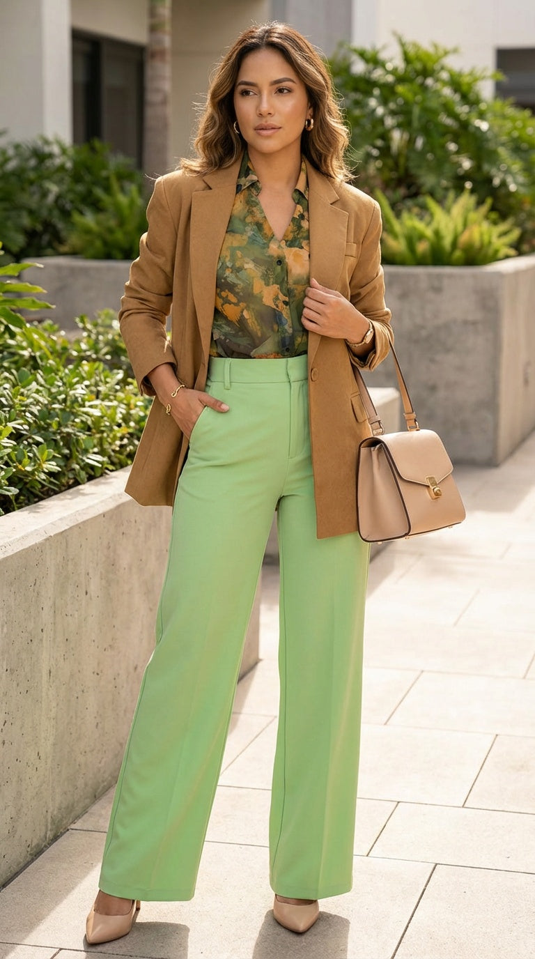 Outfit Oficina Verde Sofisticado / OUT20