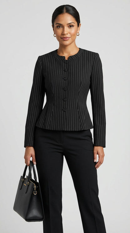 Blusa negra rayas / AO182