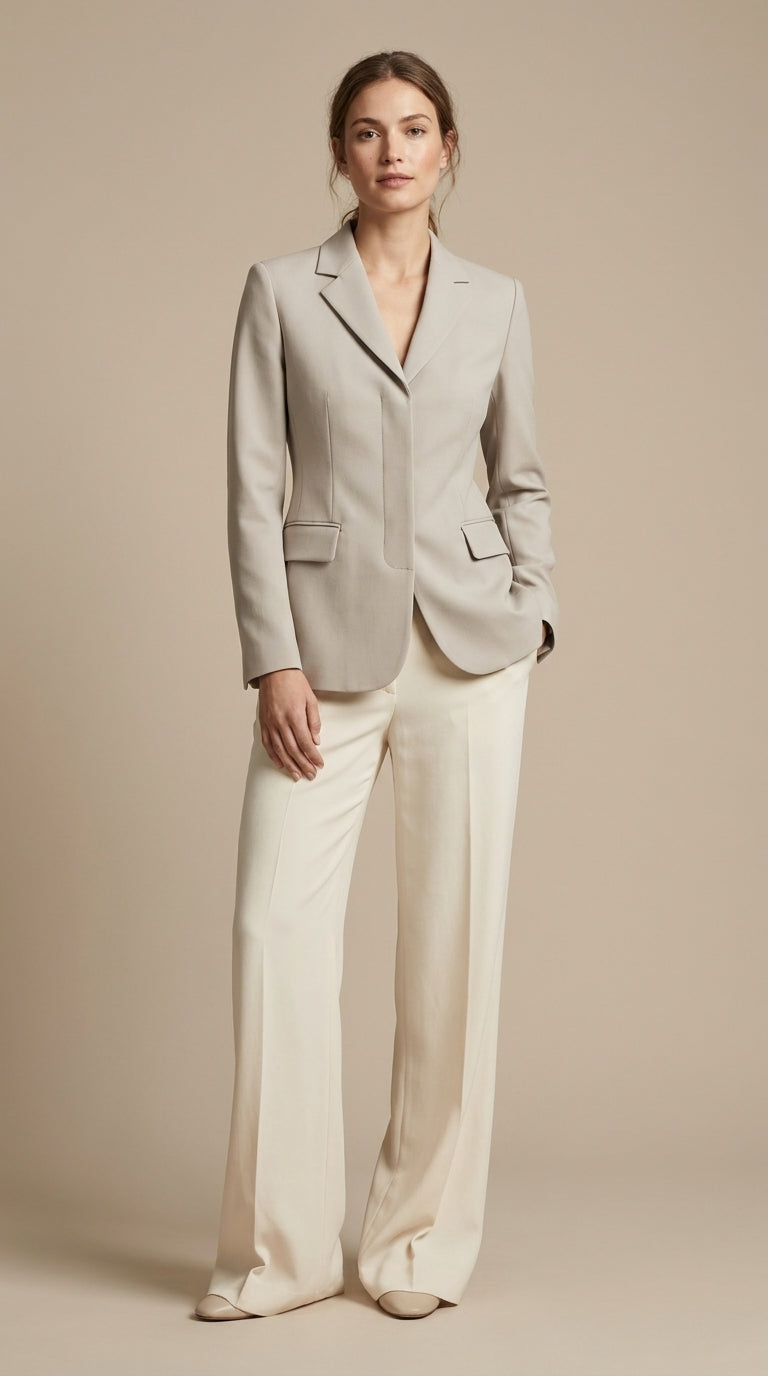 Blazer Gris Claro Elegante / ANBL2653