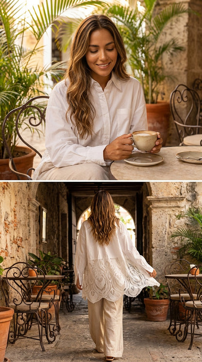 Blusa larga blanca / SH53