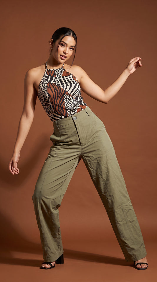 Pantalón verde oliva casual / ANE1001-23