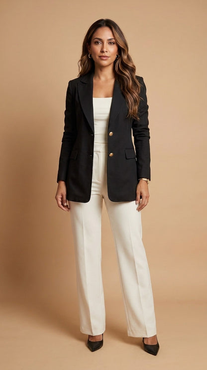 Blazer Negro Clásico Formal / ANBL2650