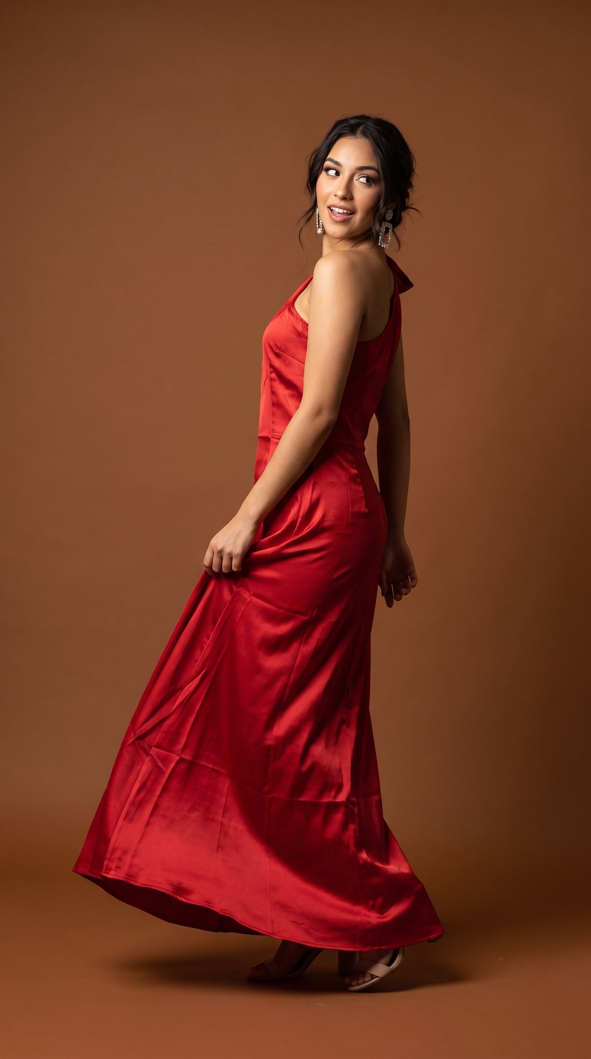 Vestido largo rojo elegante / ANV96