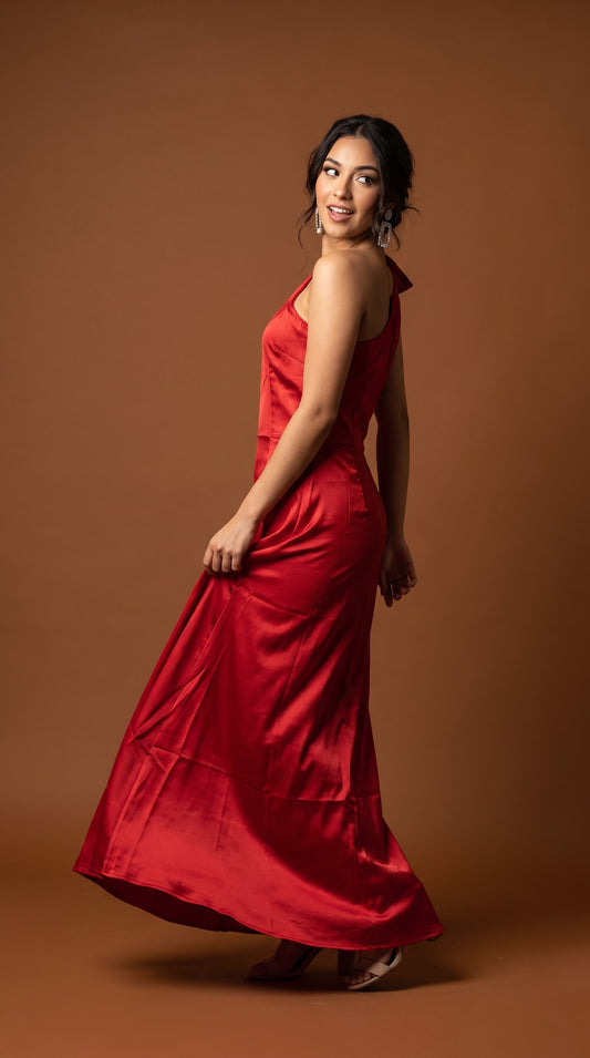 Vestido largo rojo elegante / ANV96