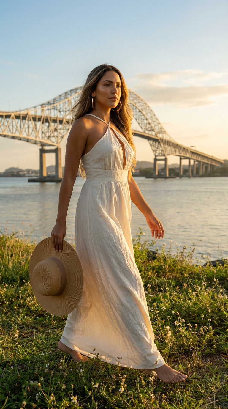 Vestido blanco elegante con lazo en la cintura /SH24