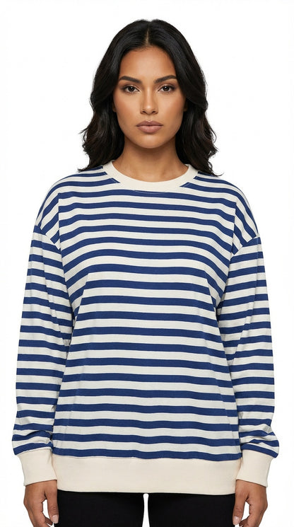 Suéter rayado azul y blanco / L38A