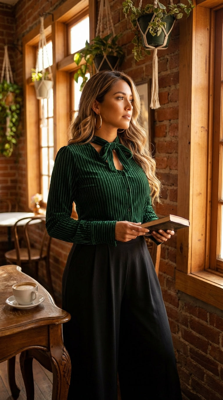 Blusa elegante manga larga / ANB27