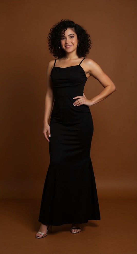Vestido Largo Negro Clásico / SH76