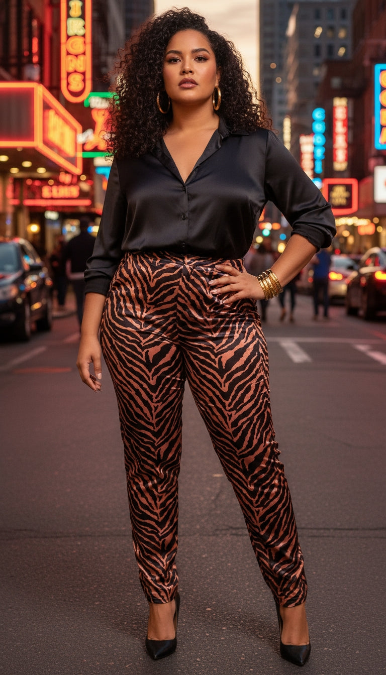 Blusa satinada negra / ANB006