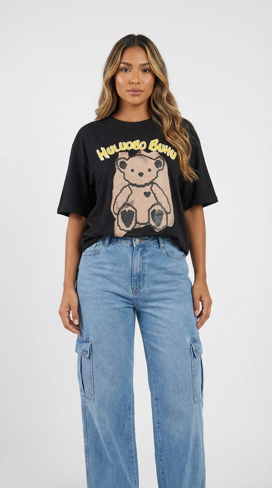 Camiseta negra estampada / L17A