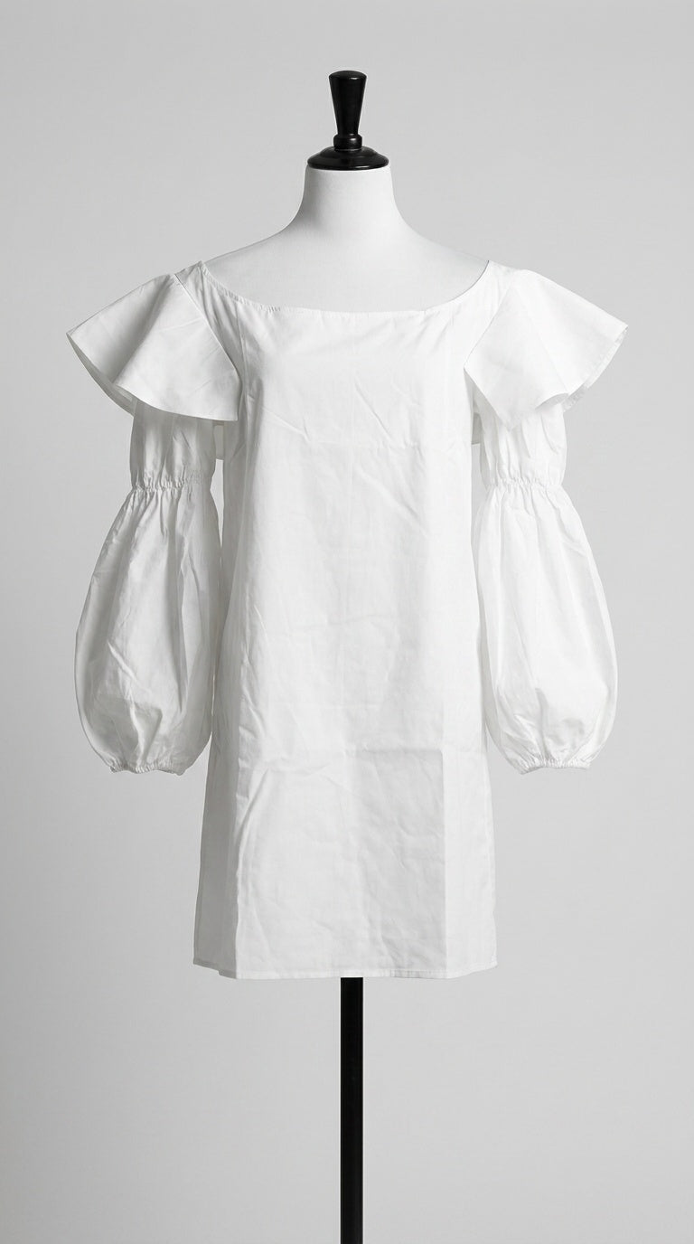 Vestido blanco manga larga /AO121