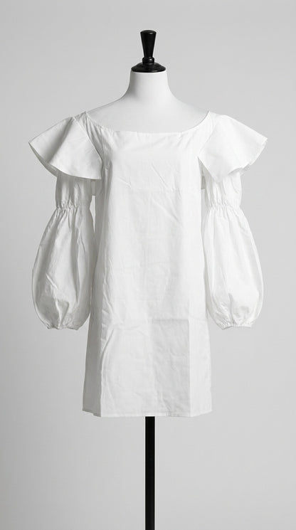 Vestido blanco manga larga /AO121