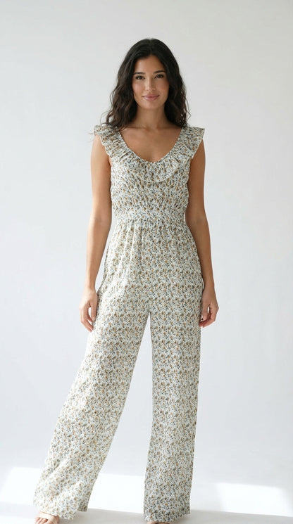 Enterizo largo floral claro / ANJ05