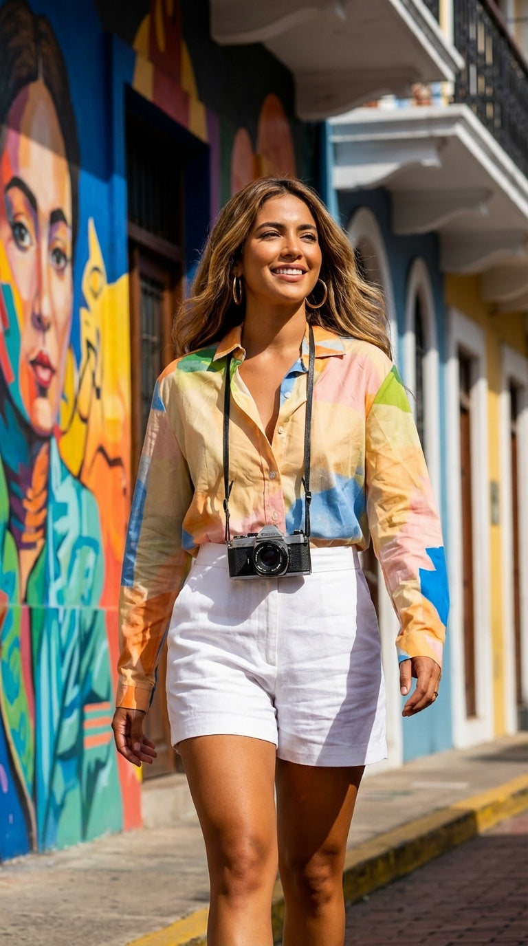 Blusa multicolor estilo artístico / ANB16