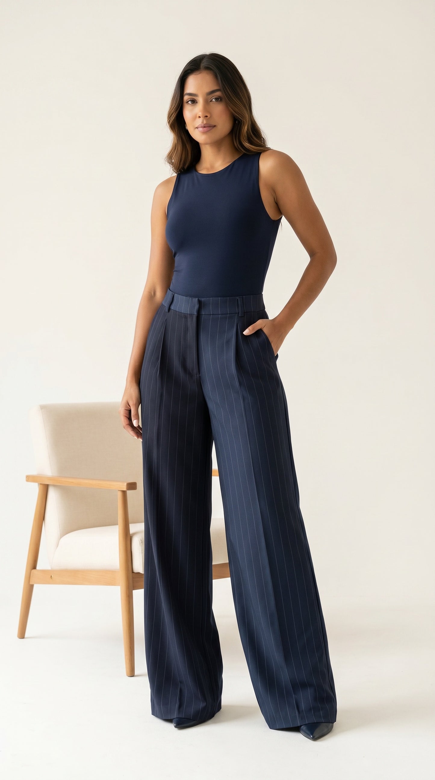 Pantalón Azul Diseño Amplío / ANE1001-77