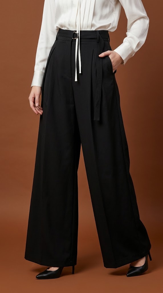Pantalón negro sastre amplio / ANE1001-22