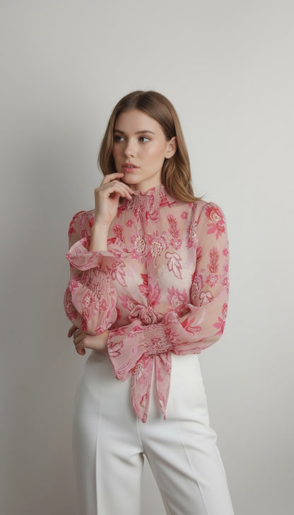 Blusa rosa estampada / ANB04