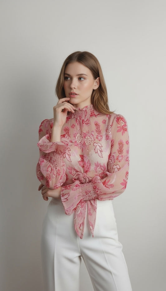 Blusa rosa estampada / ANB04